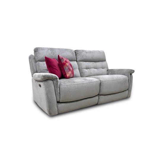 'Springer' Fab-Nts-R11 Dove Fabric Power Recliner 3 Seater Sofa
