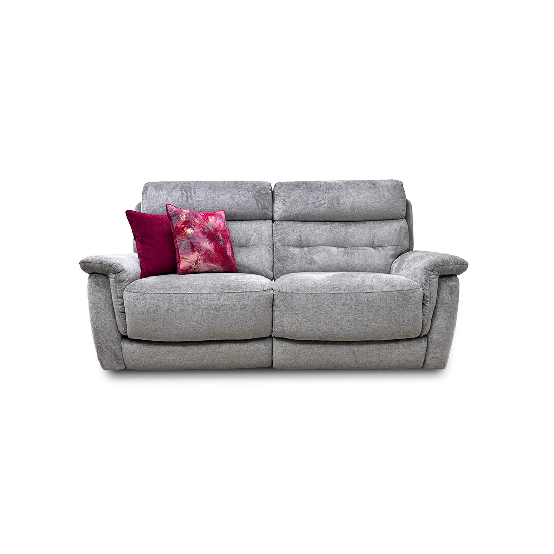 'Springer' Fab-Nts-R11 Dove Fabric Power Recliner 3 Seater Sofa