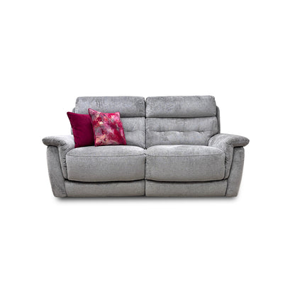 'Springer' Fab-Nts-R11 Dove Fabric Power Recliner 3 Seater Sofa
