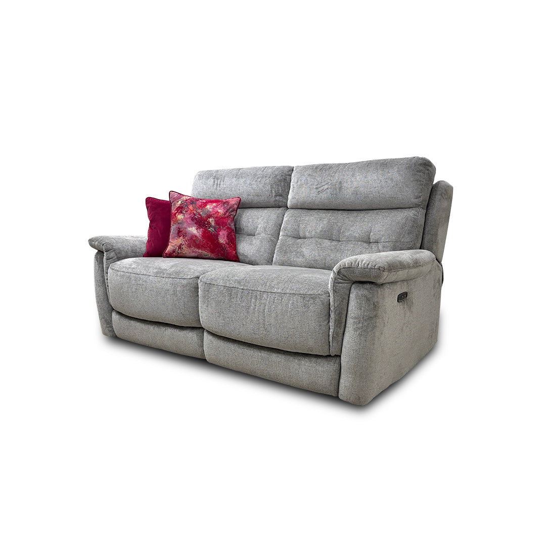 'Springer' Fab-Nts-R11 Dove Fabric Power Recliner 3 Seater Sofa
