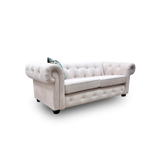 'Belair' Cream Plaza Linen 3 Seater Sofa