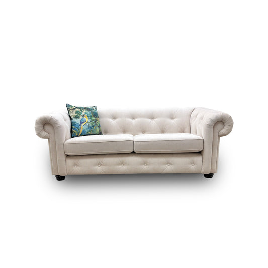 'Belair' Cream Plaza Linen 3 Seater Sofa