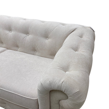'Belair' Cream Plaza Linen 3 Seater Sofa