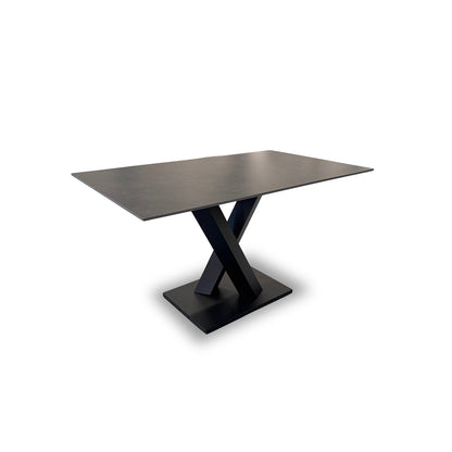 'Warrior' Grey Sintered Stone Compact Fixed 135cm Dining Table
