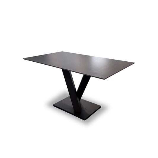 'Warrior' Grey Sintered Stone Compact Fixed 135cm Dining Table