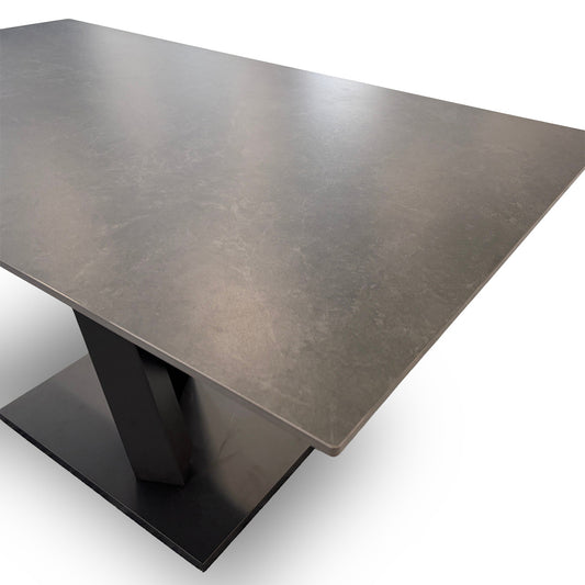 'Warrior' Grey Sintered Stone Compact Fixed 135cm Dining Table