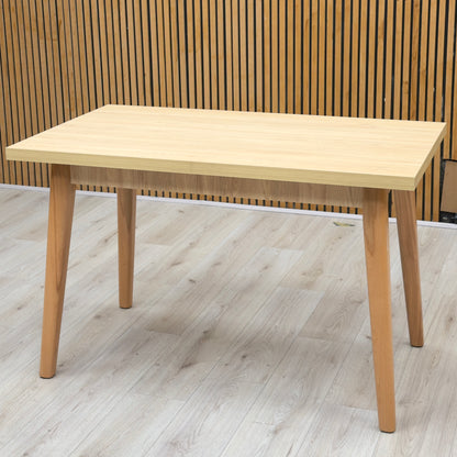 'Darius' Light Oak Solid Oak Dining Table with Beech Legs