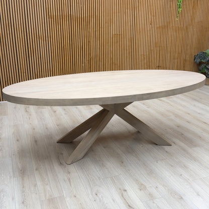 'Falun' Smoked Oak Solid Oak Large Oval Dining Table