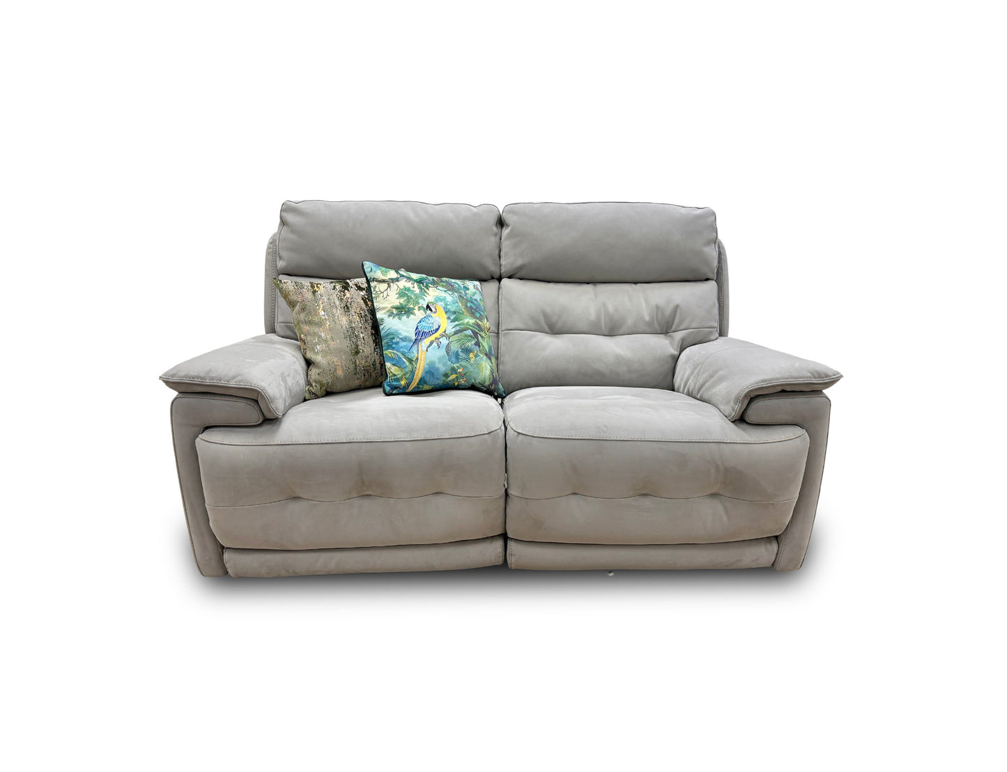 'Brescia’ Light Grey Fabric 2 Seater Power Recliner Sofa