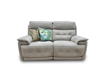 'Brescia’ Light Grey Fabric 2 Seater Power Recliner Sofa