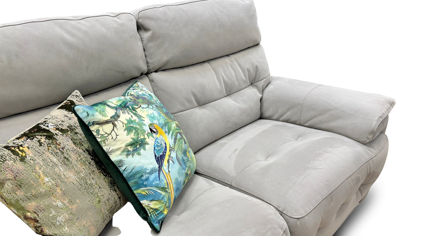 'Brescia’ Light Grey Fabric 2 Seater Power Recliner Sofa