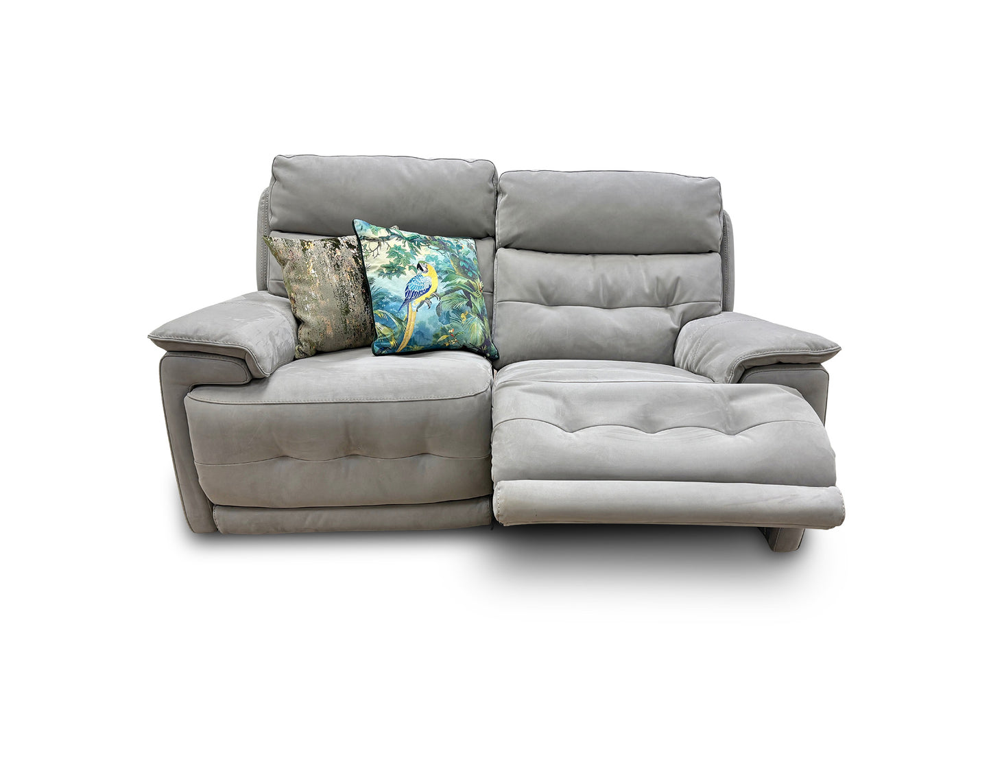 'Brescia’ Light Grey Fabric 2 Seater Power Recliner Sofa
