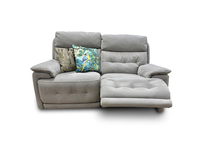 'Brescia’ Light Grey Fabric 2 Seater Power Recliner Sofa