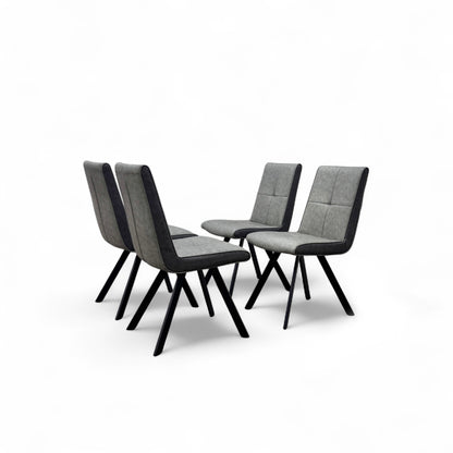 'Phoenix' Two Tone Faux Leather Suede Dining Chairs - Set of 4