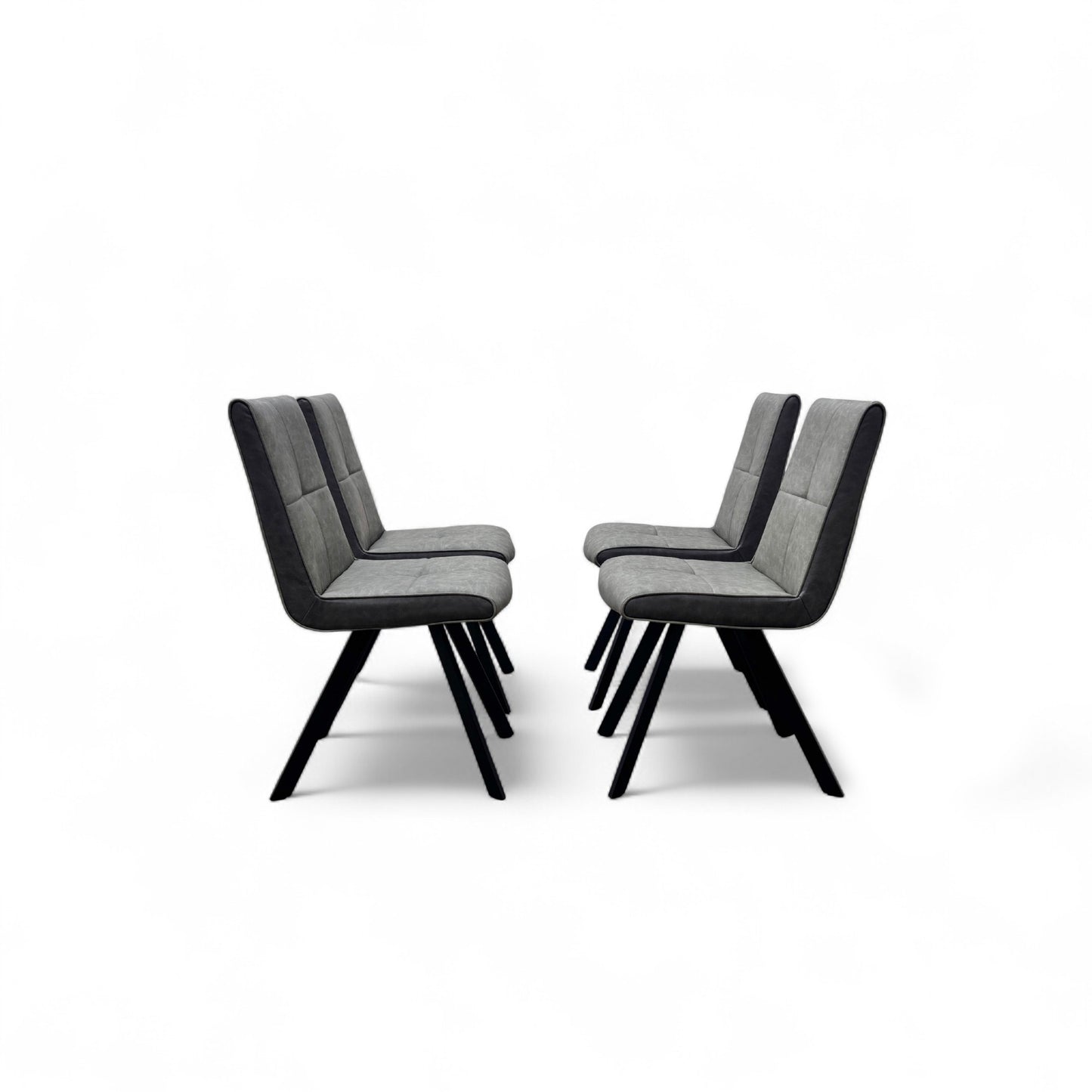 'Phoenix' Two Tone Faux Leather Suede Dining Chairs - Set of 4