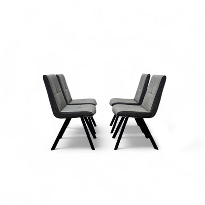 'Phoenix' Two Tone Faux Leather Suede Dining Chairs - Set of 4