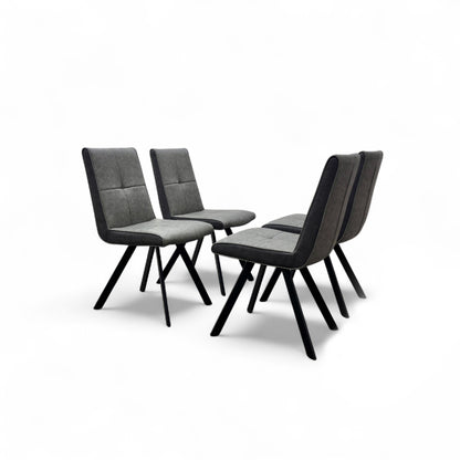 'Phoenix' Two Tone Faux Leather Suede Dining Chairs - Set of 4