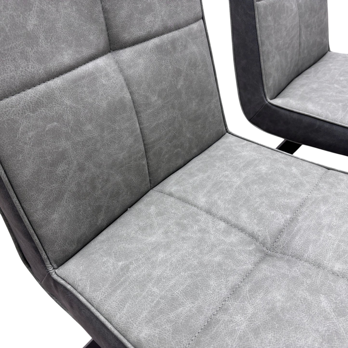 'Phoenix' Two Tone Faux Leather Suede Dining Chairs - Set of 4