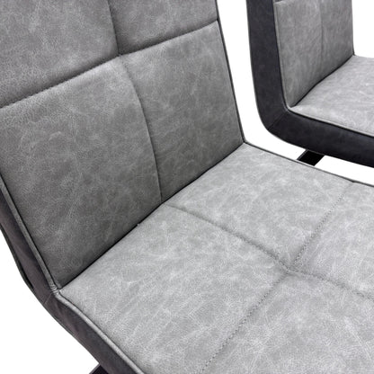 'Phoenix' Two Tone Faux Leather Suede Dining Chairs - Set of 4