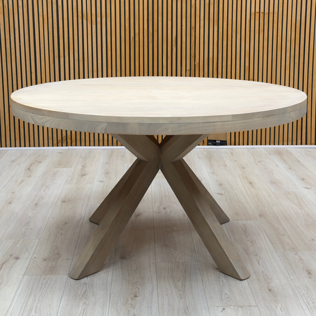 'Falun' Smoked Oak Solid Oak Round Dining Table