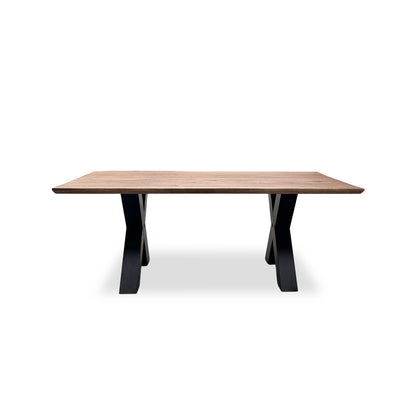 Bodahl 'Loki' 04 Desert Solid Oak Swiss Top 200cm Dining Table with Metal X-Shaped Legs