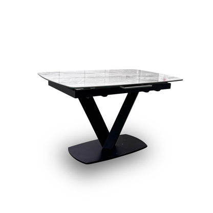 'Merlin' Marble-Effect Small Extendable Dining Table