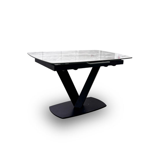 'Merlin' Marble-Effect Small Extendable Dining Table