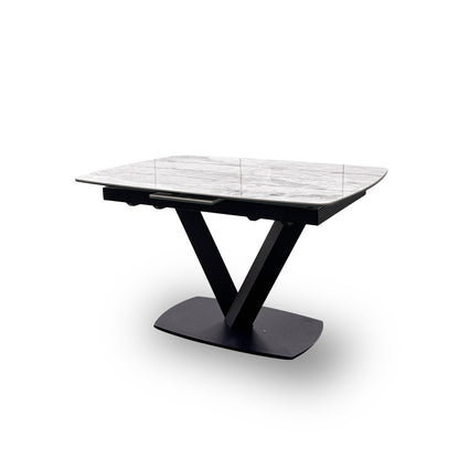 'Merlin' Marble-Effect Small Extendable Dining Table