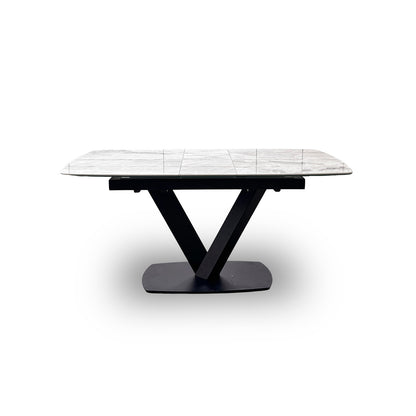 'Merlin' Marble-Effect Small Extendable Dining Table