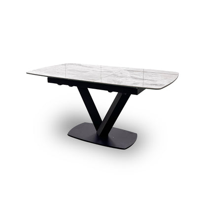 'Merlin' Marble-Effect Small Extendable Dining Table