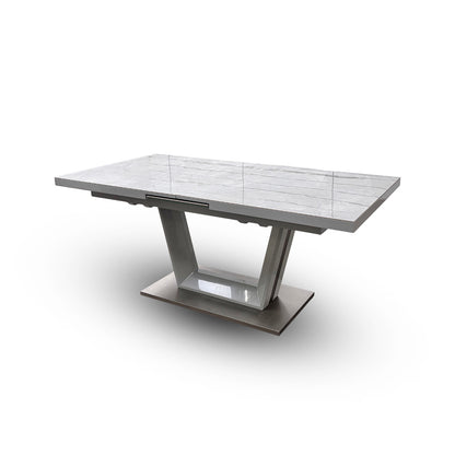 'Grigio' Marble Effect Ceramic Top Large Extending Dining Table