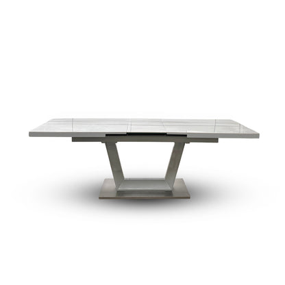 'Grigio' Marble Effect Ceramic Top Large Extending Dining Table