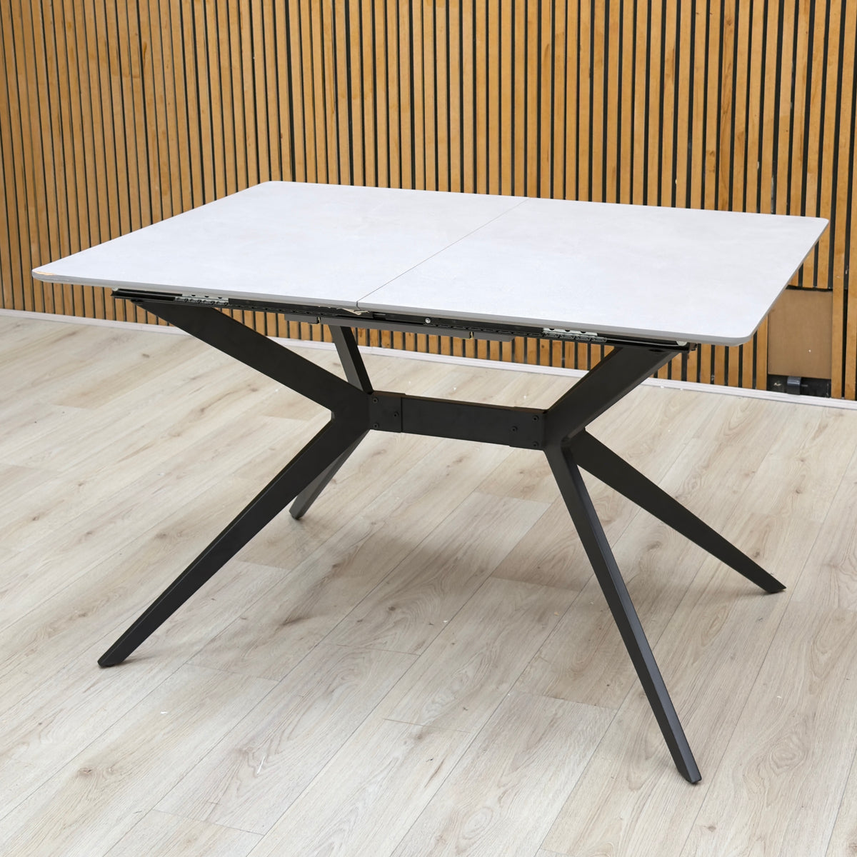 ‘Lia’ Grey Veneer Small Extending Dining Table