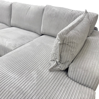 'Rest' Pewter Rest Chord Large Double Ended Chaise Sofa