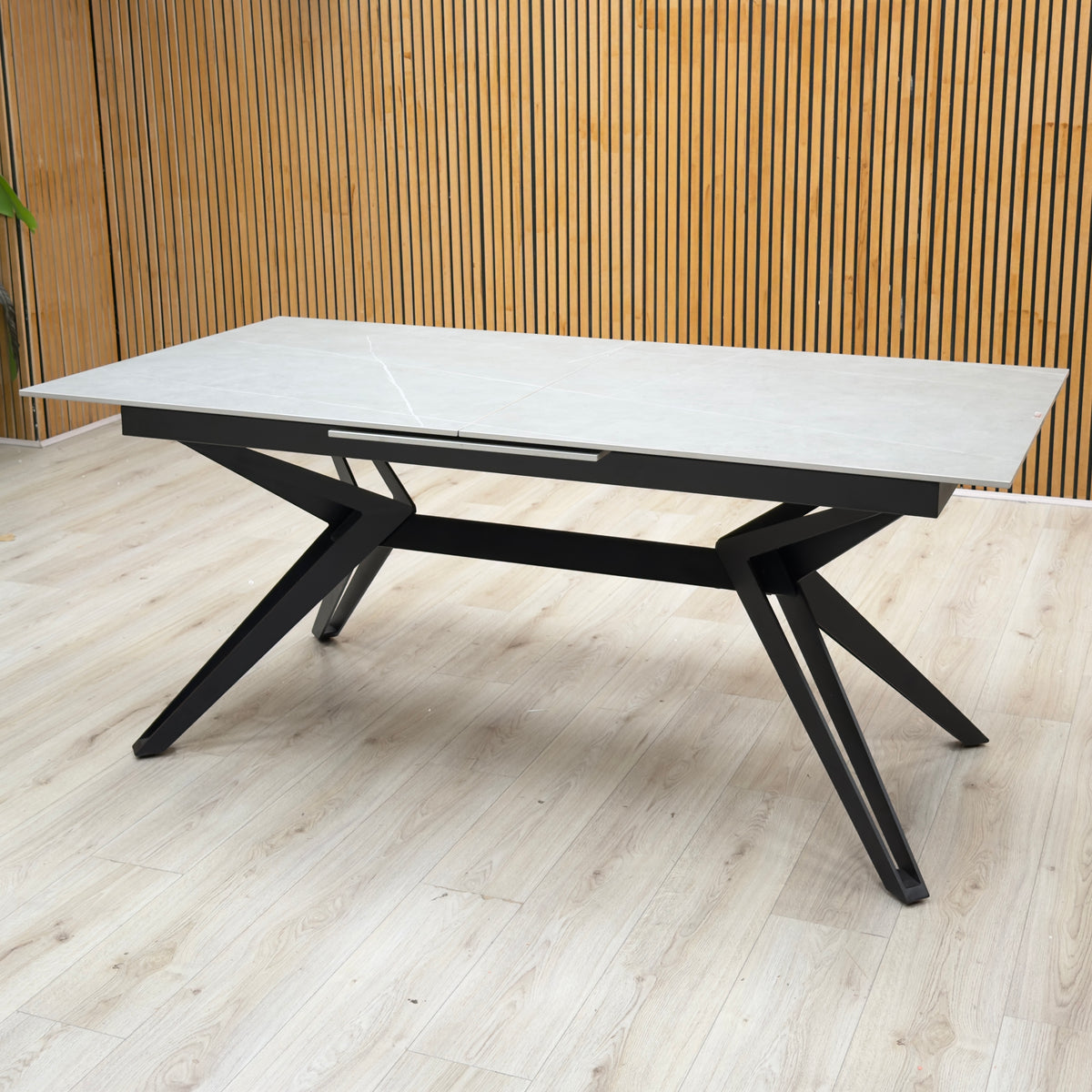 Kore Grey Sintered Stone Top Large Extending Dining Table – view 3