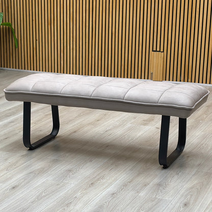 ‘Luno’ Taupe Faux Leather Low Bench Furniture Village