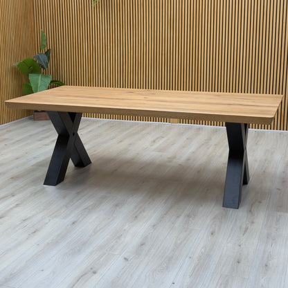 Bodahl 'Athena' 1 Oil Solid Oak Soft Edge 220cm Dining Table with X Leg