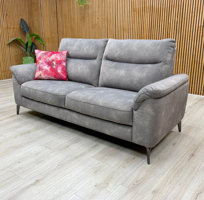 'Morgan' Dexter Mocha Grey Velvet Fabric 3 Seater Sofa
