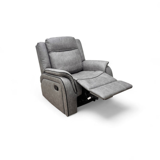 'Kardashian' Grey Endurance Fabric Manual Recliner Chair