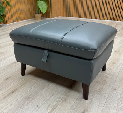 'Winner' Peacock Green Cat-40-09 Leather Storage Footstool