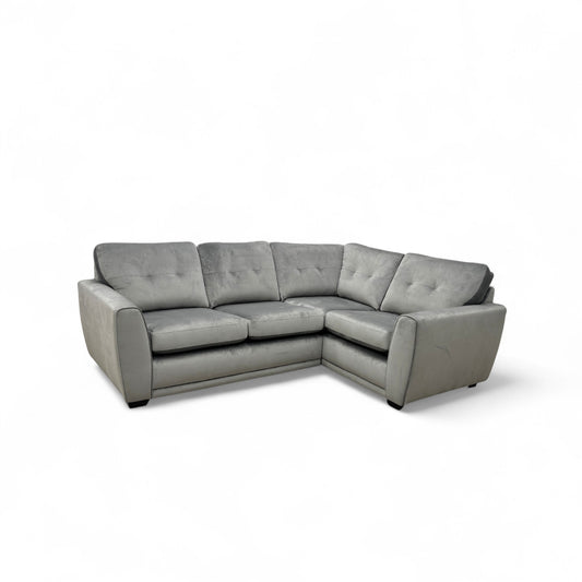 'Kian' Dove Sensual Velvet Left Hand Facing 2 Seater Corner Sofa