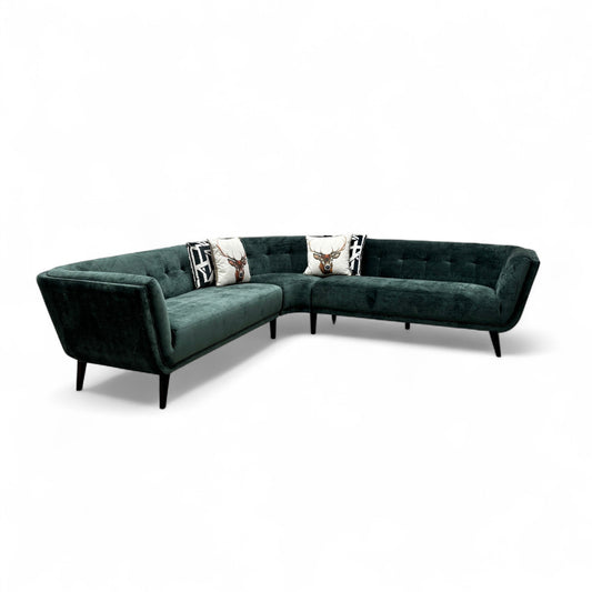 'Appleton' Forest Green Appleton Plain Fabric 2 Corner 2 Sofa