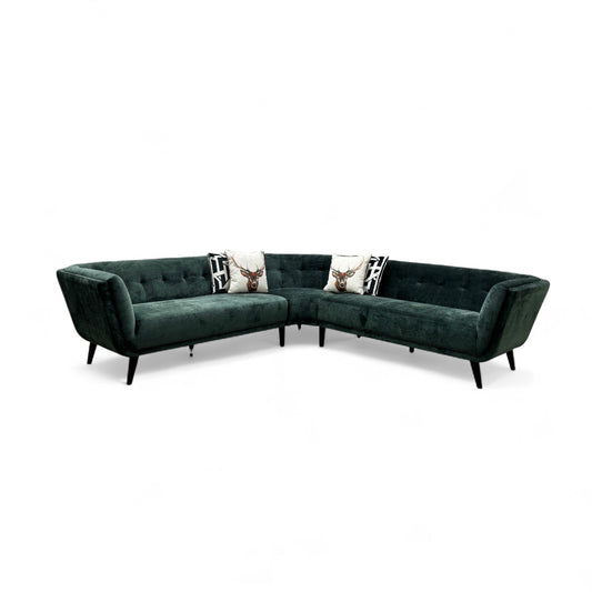 'Appleton' Forest Green Appleton Plain Fabric 2 Corner 2 Sofa