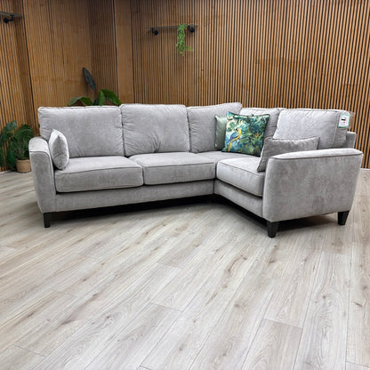 Ideal Home ‘Brondby’ Fab-Meo-R27 Pewter Grey Right Hand Facing Small Fabric Corner Sofa