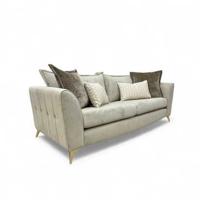 'Luella' Soft Sherpa Stone Mix 4 Seater Sofa