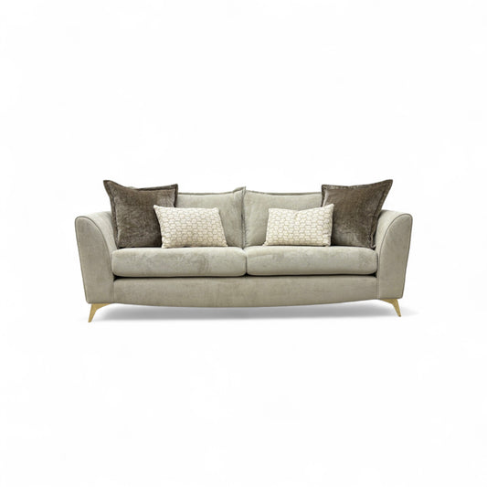 'Luella' Soft Sherpa Stone Mix 4 Seater Sofa