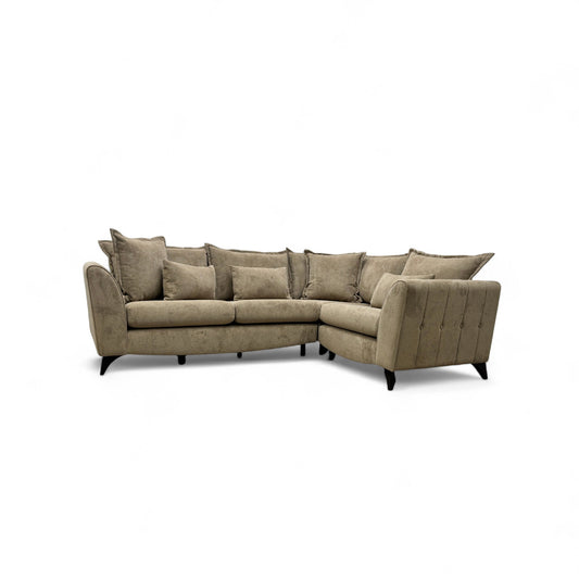 'Luella' Soft Sherpa Latte Mix 3 Corner 1 Seater Sofa