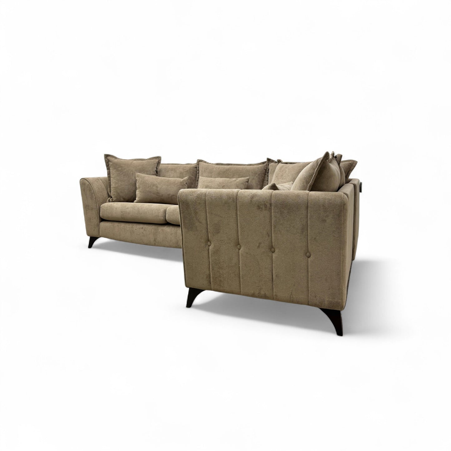 'Luella' Soft Sherpa Latte Mix 3 Corner 1 Seater Sofa