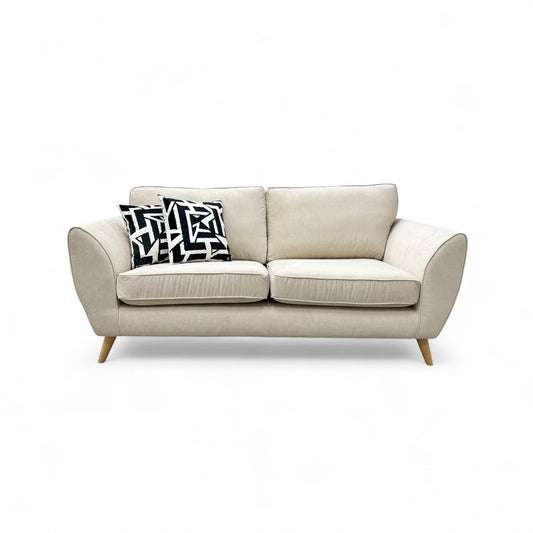 'Chico' Cream Plaza Linen 2 Seater Sofa