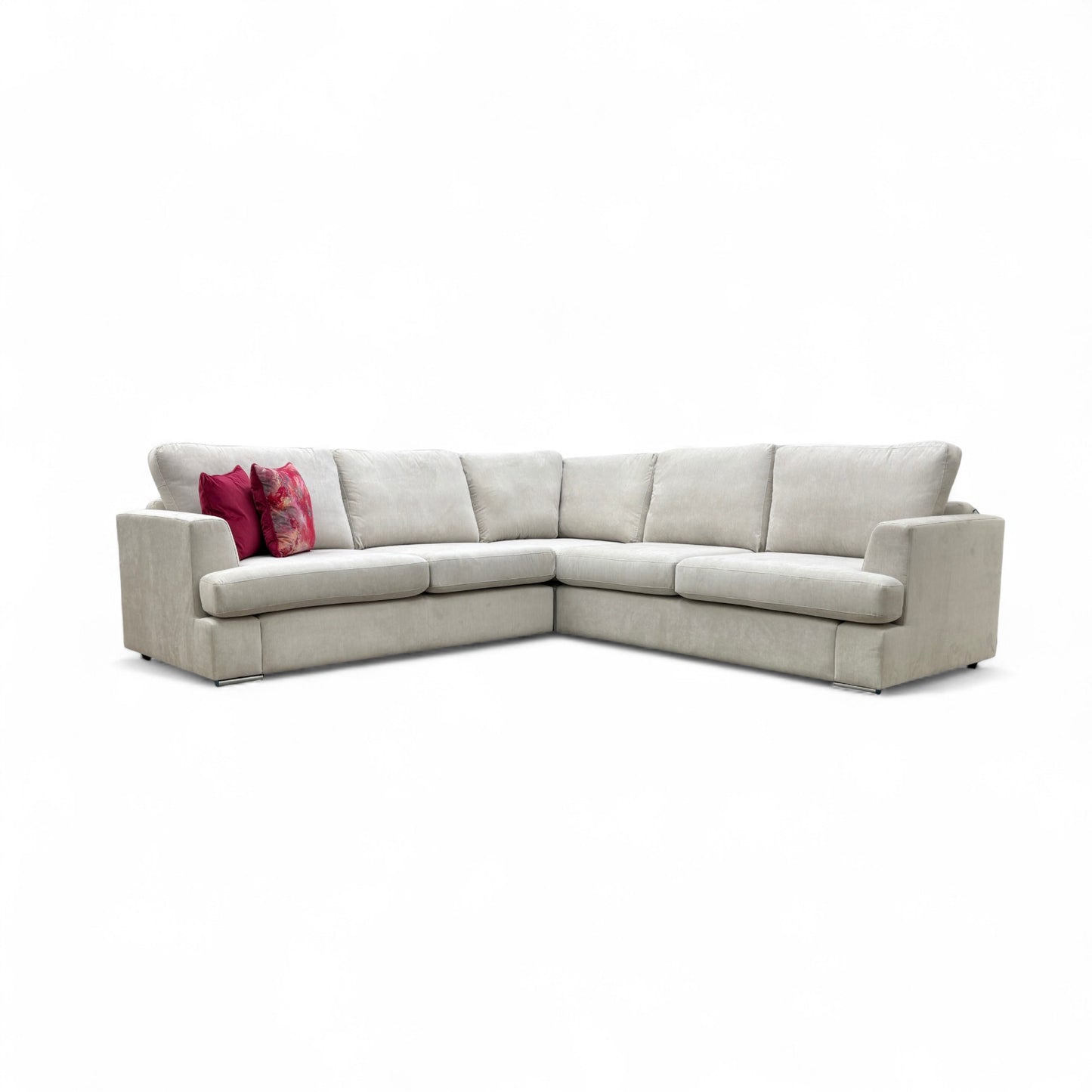 'Freya' Silver Freya Plain Weave Fabric 2 Corner 2 Sofa